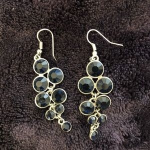 Black/Navy Dangly Earrings
